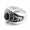 Bague homme Chevalière noire en argent et onyx ovale