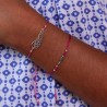 Bracelet fantaisie enfant corde et aile argent