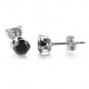Boucles d'oreilles acier et zircon noir