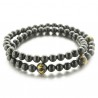 Bracelet Heart sutra double tour en agates noires