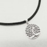 Collier Tree of life en soie noire et argent
