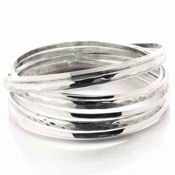 Bracelet Semainier En Argent Massif - Style Jonc - Diamètre 6 Cm - 28 Grammes - Occasion