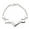 Bracelet argent losanges ajourés mat et brillants