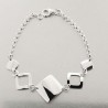 Bracelet fantaisie argent losanges mat et brillants