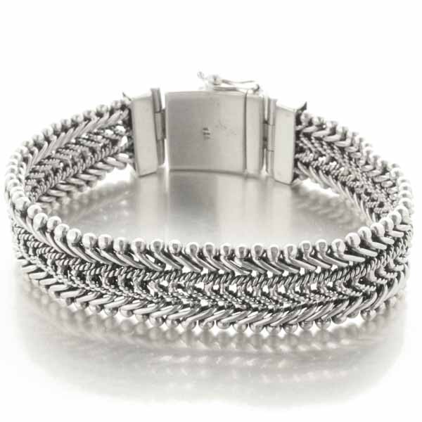Bracelet Gourmette En Argent 925 Maille Tresse - Très Chic, Made In France, Occasion Excellent état