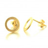 Boucles d'oreilles puces cercle en argent brossé dorées à l'or fin