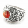 Bague homme Chevalière Treasure heart argent et grenat