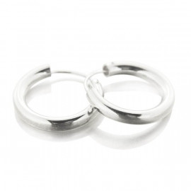 Boucles d'oreilles créoles argent rondes 3*20 mm