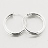 Boucles d'oreilles créoles argent rondes 3*20 mm