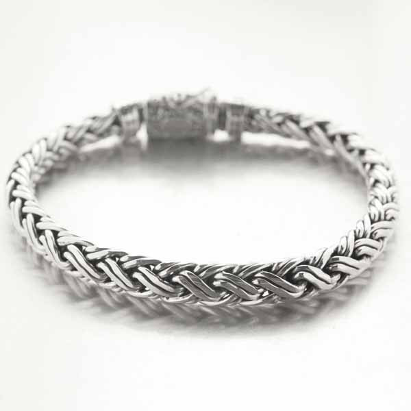 Ancien Bracelet Gourmette Argent Massif Silver Maille chaine