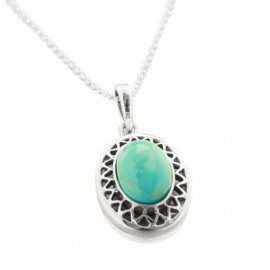 Collier Sharawa argent et Turquoise
