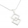 Collier Malmoe chaîne fine et losanges en argent brossé