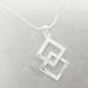 Collier Malmoe chaîne fine et losanges en argent brossé