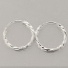 Boucles d'oreilles créoles Twisted torsadées argent