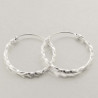 Boucles d'oreilles créoles Twisted torsadées argent