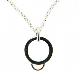 Collier argent maille jaseron avec pendentif porte breloques