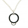 Collier argent maille jaseron avec pendentif porte breloques