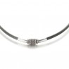 Collier tribal Haadsoon en cuir et argent