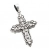 Pendentif croix ajourée dentelée en argent