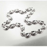 Collier homme maille grain de café en argent massif
