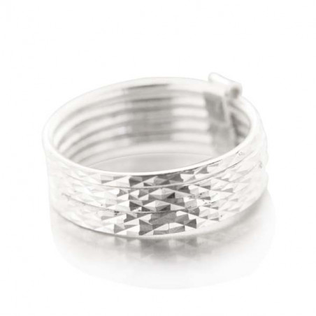 Bague Mimi avec 5 anneaux argent diamantés