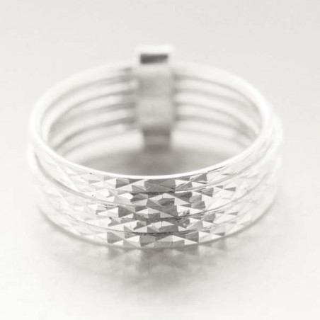 Bague Mimi avec 5 anneaux argent diamantés