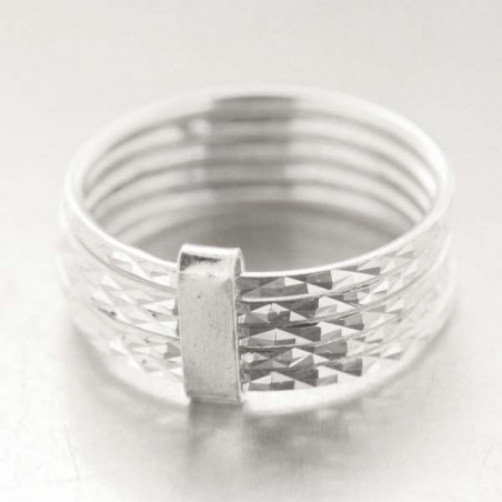 Bague Mimi avec 5 anneaux argent diamantés