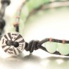 Bracelet fantaisie aventurine boutonnière acier ciselée