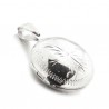 Pendentif Visnelda porte photo oval ciselé en argent