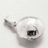 Pendentif argent porte photo rond ciselé-petit modèle
