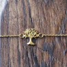 Bracelet arbre de vie et chaîne fine en argent doré