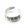 Bague de pied Hibiscus ciselé en argent patiné