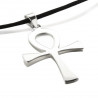 Collier fantaisie croix Egyptienne Ankh argent massif