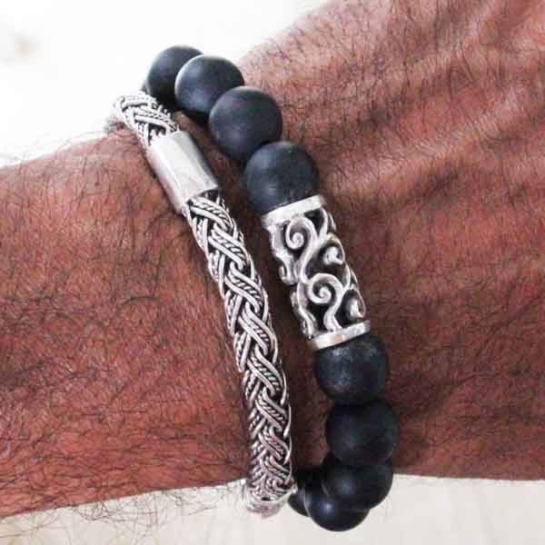 Bracelet En Argent Massif, Maille Torsadée - Occasion, Signes D'usure (voir Description)