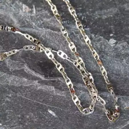 Collier acier maille ovale pour homme