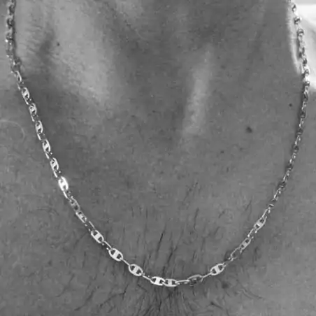 Chaîne homme maille ovale en huit acier