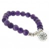 Bracelet Annabella améthystes facettées argent et boule strass