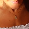 Collier Essentielles goutte Phrénite en argent plaqué or