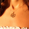 Collier fantaisie rosace dorée en argent