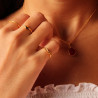 Bague Toi et moi en argent doré à l'or fin