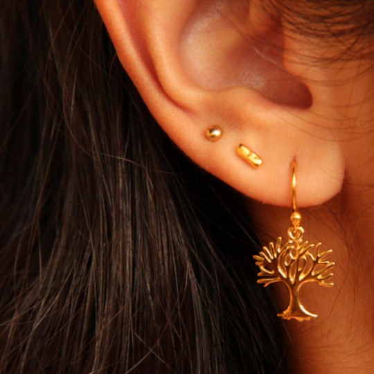 Boucles D'oreilles Pendantes Arbre De Vie En Argent 925 - Neuf Avec étiquettes