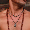 Collier Népalais mala de prières en bois de Tek