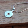 Collier fantaisie compas argent