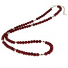 Collier "Annabella" en boules de corail rouge et argent