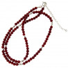 Collier "Annabella" en boules de corail rouge et argent