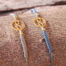 Bracelet d'amitié Infinity argent doré