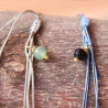 Bracelets fantaisie en coton et perle de pierres naturelles