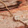 Collier doré clef et trèfle à quatre feuille