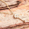 Collier doré clef et trèfle à quatre feuille