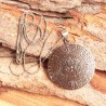 Collier argent médaillon pierre du soleil aztèque